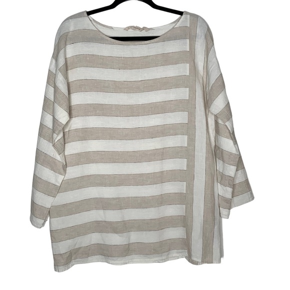 Soft Surroundings cream colored linen top. Size M - Picture 1 of 7